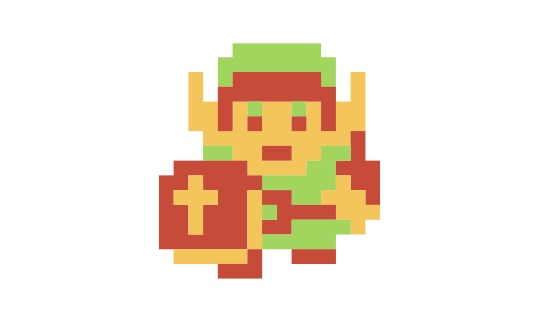 8-bit Link icon from the Legend of Zelda game.